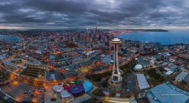 Seattle Center in the evening