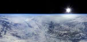 Caucasus Mountains from stratosphere #4