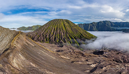 Fog at the bottom of Batok volcano