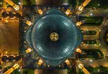 Above the dome of the Mosque at night. Grozny, Russia Above the dome of the Mosque at night. Grozny, Russia