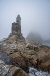 Aniva Lighthouse in the fog