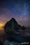 Starry sky over Cape Aniva