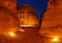 Petra, Jordan. Sik Canyon at night
