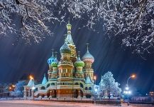 St. Basil's Cathedral in winter. Moscow, Russia