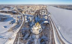 Bird's eye view of the Assumption Cathedral, Yaroslavl, Russia