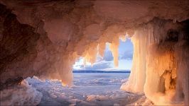 Inside ice cave, Baikal Lake, Russia Inside ice cave, Baikal Lake, Russia