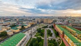 Walls of the Moscow Kremlin and Manege Square