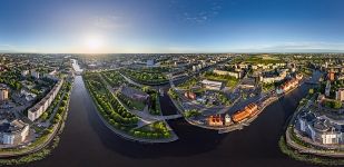 Panorama above the Pregolya River