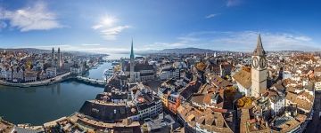 Panorama of Zurich historical center