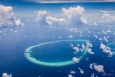 Maldives from an airplane
