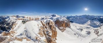 Pordoi Pass. Panorama Pordoi Pass. Panorama