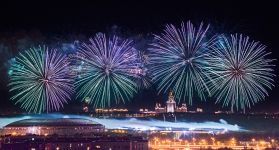 Fireworks above Luzhniki