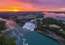 Niagara Falls at sunset, Canada-USA