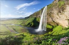 Summer colors, Seijalandsfoss, Iceland