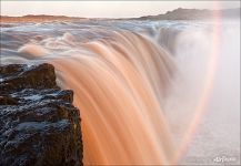 Pink waterfall, Selfoss, Iceland Pink waterfall, Selfoss, Iceland