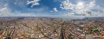 Aerial panorama of Jakarta