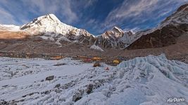 At the base of Khumbu icefall, Himalayas