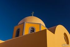 Cathedral of Saint John the Baptist. Fira, Santorini, Greece. Catholicism Cathedral of Saint John the Baptist. Fira, Santorini, Greece. Catholicism