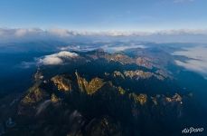 Huangshan mountains from above