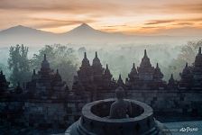 View to the Merapi volcano