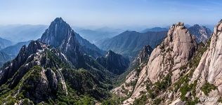 Huangshan mountains. View from the Lotus Peak