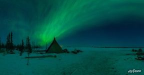 Northern lights above the chums Northern lights above the chums