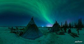 Northern lights above the chums Northern lights above the chums