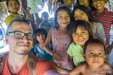 Sergey Shandin and local kids