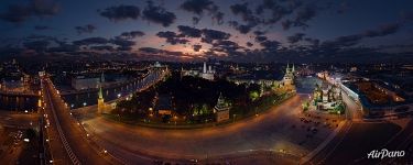 Panorama of Red Square at night, Moscow