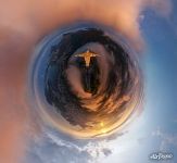 Planet of the Christ the Redeemer Statue. Rio de Janeiro, Brazil