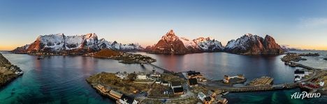 Panorama of Reine fishing village