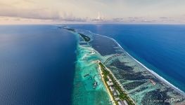 Aerial view on Falhumaafushi Island