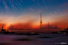 Peter and Paul fortress at night, St. Petersburg