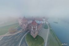 Mir Castle in the fog