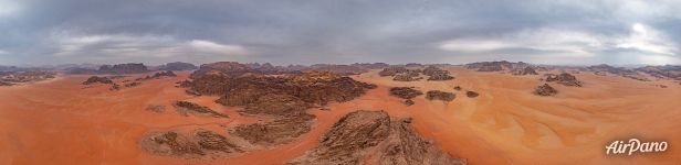 Bird’s eye view of Wadi Rum Desert