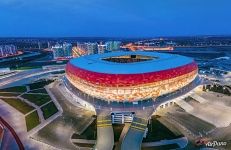 Mordovia Arena at night, Saransk