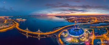 Panorama of Saint-Petersburg Stadium at night Panorama of Saint-Petersburg Stadium at night
