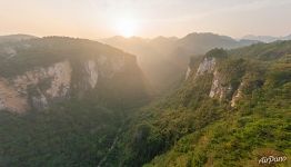 View from the glass bridge to the Zhangjiajie National Forest Park