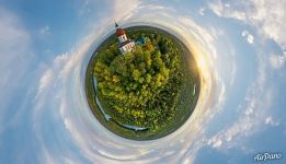 Ascension Church, lighthouse. Planet Ascension Church, lighthouse. Planet