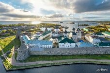 Solovetsky Monastery in autumn evening Solovetsky Monastery in autumn evening