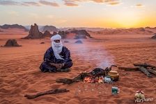 Tuareg and campfire