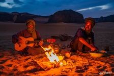 Tuareg campfire in the Sahara Desert