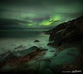 Barents sea. Northern lights