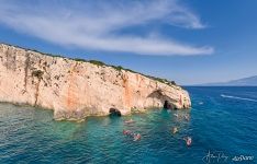 Time for kayaking into the Blue Caves at Skinari Time for kayaking into the Blue Caves at Skinari