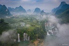 Detian Falls at sunrise