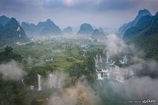 Detian Falls at sunrise