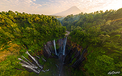 Tumpak Sewu Waterfall at sunrise