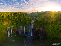 Tumpak Sewu Waterfall at sunrise