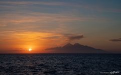 Sangeang volcano at sunset