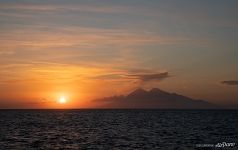 Sangeang volcano at sunset